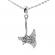 Pandantiv din inox model topor de viking cu craniu culoare argintiu 60 cm