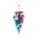 Pandantiv din piatra semipretioasa Onix placat metalic model sulita multicolor 4 cm