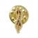 Pin Masonic model Funia cu noduri culoarea auriu dimensiune 16 mm