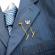 Pin masonic model echerul si compasul culoare auriu/albastru 1.5cm