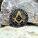 Pin masonic model echerul si compasul culoare auriu/albastru 3cm
