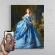 Tablou Portret personalizat pictura Regina in albastru printat panza canvas dimensiune 50x40cm