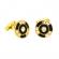 Butoni camasa model scut cu cristale auriu/negru 2cm