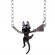 Pandantiv de halloween model pisica pe matura zburatoare multicolor 4cm
