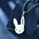 Pandantiv din inox model Iepure - bad bunny argintiu 58cm