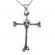 Pandantiv din inox model cruce cu craniu argintiu 6.5cm