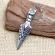 Pandantiv din inox model sulita cu rune - viking argintiu 5 cm