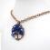 Pandantiv din pietre semipretioase Lapis Lazuli model copacul vietii cupru/albastru 50cm
