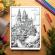 Carte de colorat antistres format A3 50 de ilustratii Castele 106 pagini