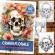 Carte de colorat antistres format A3 50 de ilustratii Cranii Florale 106 pagini