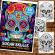 Carte de colorat antistres format A3 50 de ilustratii Sugar Skulls - Volumul I 106 pagini