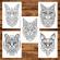 Carte de colorat antistres format A3 50 de ilustratii Pisici Mandala 106 pagini
