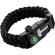 Bratara de supravietuire in aer liber, tip army, 5 in 1, paracord, busola , fluier, cutit, cremene, negru, 26 cm