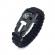 Bratara de supravietuire in aer liber, tip army, 5 in 1, paracord, busola , fluier, cutit, cremene, negru, 26 cm