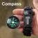 Bratara de supravietuire in aer liber, tip army, 5 in 1, paracord, busola , fluier, cutit, cremene, negru, 26 cm