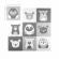 Covoras de joaca 180 x 180 cm ricokids 7503 - gri cu animalute