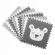 Covoras de joaca 180 x 180 cm ricokids 7503 - gri cu animalute