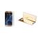 Pachet Husa Samsung Galaxy S6 Edgetip oglinda Gold cu folie de protectie gratis