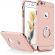 Pachet husa Apple iPhone 6 Plus/6S Plus Elegance Luxury 3in1 Ring Rose-Gold folie de sticla gratis