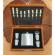 Set sticla cu 4 pahare, cutie speciala sah, piese sah incluse, sticla