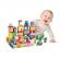 Cuburi de lemn educationale ecotoys 100 de piese ferma