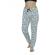 Pantaloni pijama dama din bumbac, imprimeu inimioare, alb S