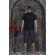 Pijamale barbati din bumbac, tricou, pantaloni trei sferturi, Bluemarin 2XL