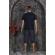 Pijamale barbati din bumbac, tricou, pantaloni trei sferturi, Bluemarin L
