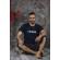 Pijamale barbati din bumbac, tricou, pantaloni trei sferturi, Bluemarin XL