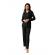 Pijama dama din Bambus, maneca lunga pantaloni lungi, Negru XL