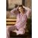 Pijama dama din Bambus, maneca lunga pantaloni lungi, Roz inchis 2XL