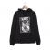 Hanorac personalizat negru unisex when words fall, music speaks
