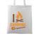 Sacosa din panza i love camping alb