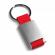 Breloc din metal si chingi, 28 x 60 x 6 mm, rosu