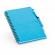 Notepad cu spirala b6 cu 160 de pagini reciclate liniate, coperta tare si suport pentru pix, 13x18 cm, albastru deschis