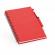 Notepad cu spirala b6 cu 160 de pagini reciclate liniate, coperta tare si suport pentru pix, 13x18 cm, rosu