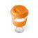 Pahar din sticla cu capac din silicon, de calatorie 330 ml