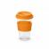 Pahar din sticla cu capac din silicon, de calatorie 330 ml
