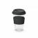 Pahar din sticla cu capac din silicon, de calatorie 330 ml