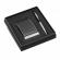 Set suport carti de vizita metalic cu piele si pix metalic touchscreen dalimag