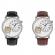 Ceas unisex a345, quartz, 2 bratari piele eco, cutie, 2 modele