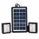 Sistem de iluminat d630 cu 2 proiectoare, panou solar, cablu usb