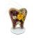 Tablou dinte de lemn cu licheni stabilizati cu 3 minirose criogenate 20x17cm, mov  inchis in  cutie cadou