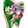 Tablou dinte de lemn cu licheni stabilizati cu 3 minirose criogenate 20x17cm, verde  inchis in  cutie cadou