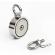 Magnet foarte puternic, 6,5 cm x 2,5 cm, cu doua carlige inelare si doua fete