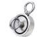 Magnet foarte puternic, 6,5 cm x 2,5 cm, cu doua carlige inelare si doua fete