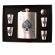 Set sticla cu 4 pahare, cutie speciala, model inima neagra