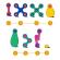 Joc magnetic de construit clixo - curcubeu 42 piese
