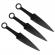 Set 3 cutite de aruncat ideallstore®, giant kunai, 23 cm, negru, husa inclusa