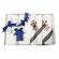 Trusou botez ursulet si lumanare pentru baietel, decor bleumarin, denikos® 98